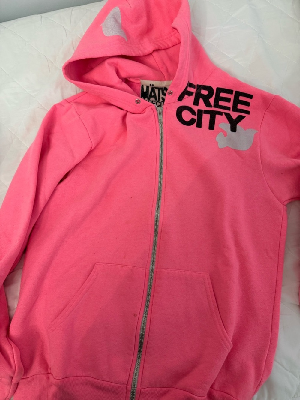 freecity Pink Zip-Up Hoodie with Logo